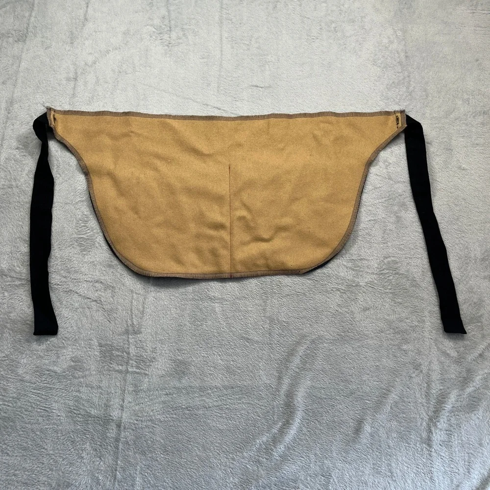 Handmade Wool Half Apron Tan Green Black Buffalo Plaid Colorblock Rustic